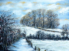 Load image into Gallery viewer, Kelston Roundhill Approach  - High Quality Giclée Prints - Winter Scene - Bath - Kelston - Snow