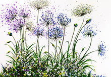 Load image into Gallery viewer, A5 Quality Greetings Cards-Original Paintings - Kelston Roundhill-Agapanthus and Alliums-Bumble Bees-Monarch Butterflies-Seedheads