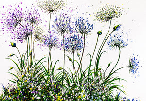 A5 Quality Greetings Cards-Original Paintings - Kelston Roundhill-Agapanthus and Alliums-Bumble Bees-Monarch Butterflies-Seedheads