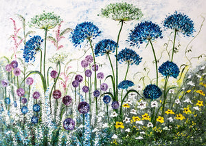 A5 Quality Greetings Cards-Original Paintings - Kelston Roundhill-Agapanthus and Alliums-Bumble Bees-Monarch Butterflies-Seedheads