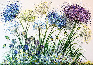 A5 Quality Greetings Cards-Original Paintings - Kelston Roundhill-Agapanthus and Alliums-Bumble Bees-Monarch Butterflies-Seedheads