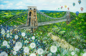 A6 Quality Greetings Cards-Lynette Bower-Kelston Roundhill-Agapanthus and Alliums-Clifton-Suspension Bridge-Brunel-Bristol Balloon Festival