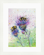 Load image into Gallery viewer, Thistle and Bumble Bees - High Quality Giclée Prints