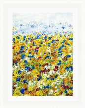 Load image into Gallery viewer, Hot Summer Meadow, Original Painting,High Quality Giclée Prints, Sunflowers, Daisies, Original Art, Cornflowers, Summer Flowers, Marigolds, Garden Border, Orange