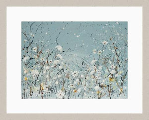 Duck Egg Blue Summer Flowers - High Quality Giclée Prints