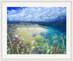 St Ives - High Quality Giclée print - St.Ives - Cornwall - Agapanthus - Coastal flowers