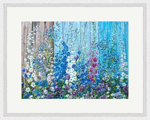 Delphiniums and Agapanthus - High Quality Giclée Prints