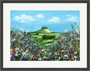 Original Painting, Kelston Roundhill, Balloons, Bath, Hedge Parsley , Kelston Tump, Flowers