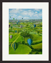 Load image into Gallery viewer, Kelston Roundhill Arial View, Original Painting, Kelston Roundhill, Balloons, Bath, Hedge Parsley , Kelston Tump, Flowers