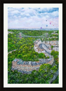 Giclée Print,Clifton Suspension Bridge, Bristol, Bridge, Brunel Suspension Bridge, Original Art, Balloons