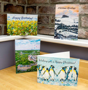 Christmas Cards, Quality Christmas Cards, Penguins, Merry Christmas, Kelston Roundhill, Original Art