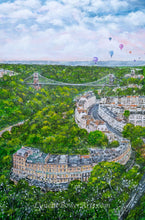 Load image into Gallery viewer, Original Painting, Clifton Suspension Bridge, Bristol, Bridge, Brunel Suspension Bridge, Original Art, Balloons