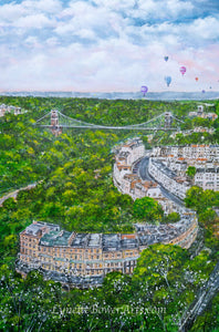 Original Painting, Clifton Suspension Bridge, Bristol, Bridge, Brunel Suspension Bridge, Original Art, Balloons