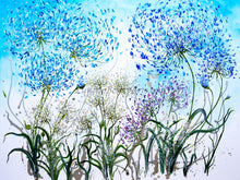 Load image into Gallery viewer, Agapanthus Frenzy - Original Acrylic Painting on Large Deep Block Canvas