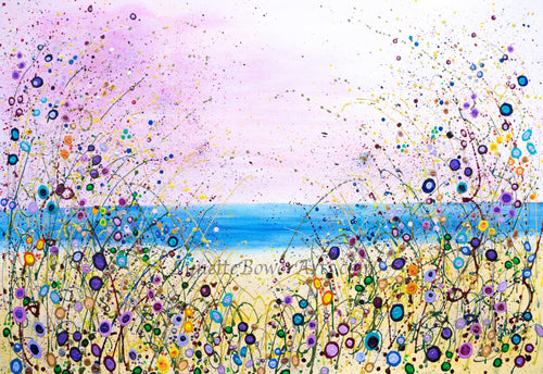 Dotty Seaside - Original Acrylic Painting on Large Deep Block Canvas