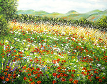 Load image into Gallery viewer, Poppy Fields - Original Acrylic Painting and High Quality Giclée Prints