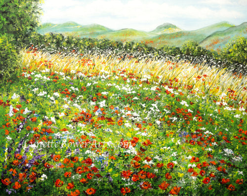 Poppy Fields - Original Acrylic Painting and High Quality Giclée Prints