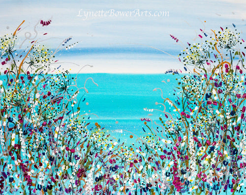 Turquoise Seaside - Original Acrylic Painting on Canvas Board