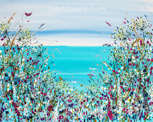 Turquoise Seaside - Original Acrylic Painting on Canvas Board