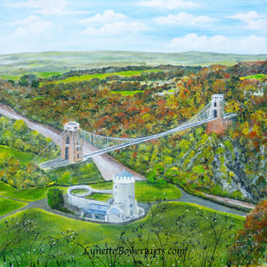 Original Painting, Clifton Suspension Bridge, Bristol Observatory, Observatory, Bridge, Brunel Suspension Bridge, Original Art