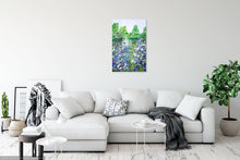 Load image into Gallery viewer, Summer Garden Agapanthus, Original Acrylic Painting, Deep Edge Block Canvas,High Quality Giclée Prints, Agapanthus, Daisies, Alliums