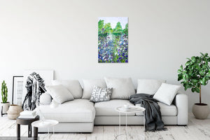 Summer Garden Agapanthus, Original Acrylic Painting, Deep Edge Block Canvas,High Quality Giclée Prints, Agapanthus, Daisies, Alliums