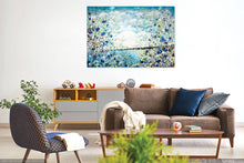 Load image into Gallery viewer, Blue Coastal Flowers - Original Acrylic Painting on Large Deep Block Canvas