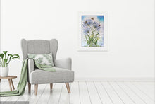 Load image into Gallery viewer, Agapanthus and Bumble Bees - High Quality Giclée Prints