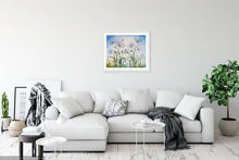 Load image into Gallery viewer, Agapanthus and Bees, Original Acrylic Painting on Canvas Board, Blue, Bees, Blue Agapanthus, Flower