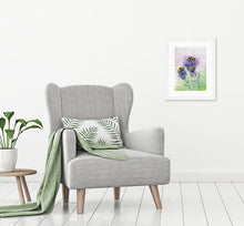 Load image into Gallery viewer, Thistle and Bumble Bees - High Quality Giclée Prints