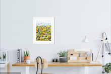 Load image into Gallery viewer, Hot Summer Meadow, Original Painting,High Quality Giclée Prints, Sunflowers, Daisies, Original Art, Cornflowers, Summer Flowers, Marigolds, Garden Border, Orange