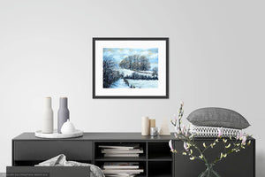 Kelston Roundhill Approach  - High Quality Giclée Prints - Winter Scene - Bath - Kelston - Snow