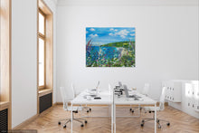 Load image into Gallery viewer, Carbis Bay - High Quality Giclée print - St.Ives - Cornwall - Agapanthus - Coastal flowers