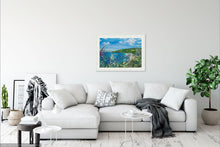 Load image into Gallery viewer, Carbis Bay - High Quality Giclée print - St.Ives - Cornwall - Agapanthus - Coastal flowers