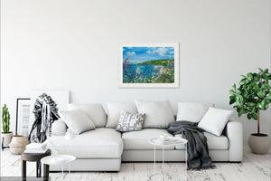 Carbis Bay - High Quality Giclée print - St.Ives - Cornwall - Agapanthus - Coastal flowers