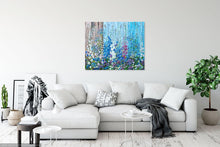 Load image into Gallery viewer, Delphiniums and Agapanthus - Original Acrylic Painting on Large Deep Block Canvas