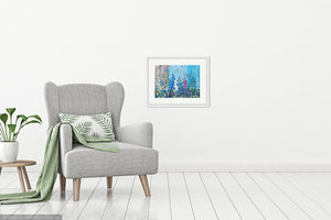 Delphiniums and Agapanthus - High Quality Giclée Prints