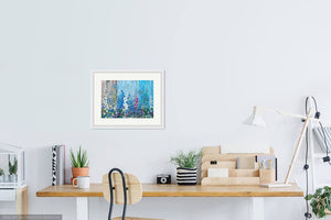 Delphiniums and Agapanthus - High Quality Giclée Prints