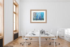 Delphiniums and Agapanthus - High Quality Giclée Prints